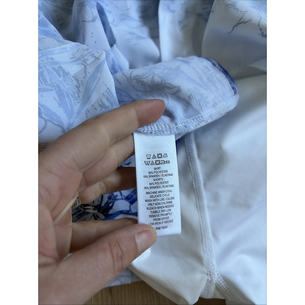 NWT Tommy Bahama Skort Golf Tennis Athletic Tropical Pleated Blue White XS - Picture 8 of 8